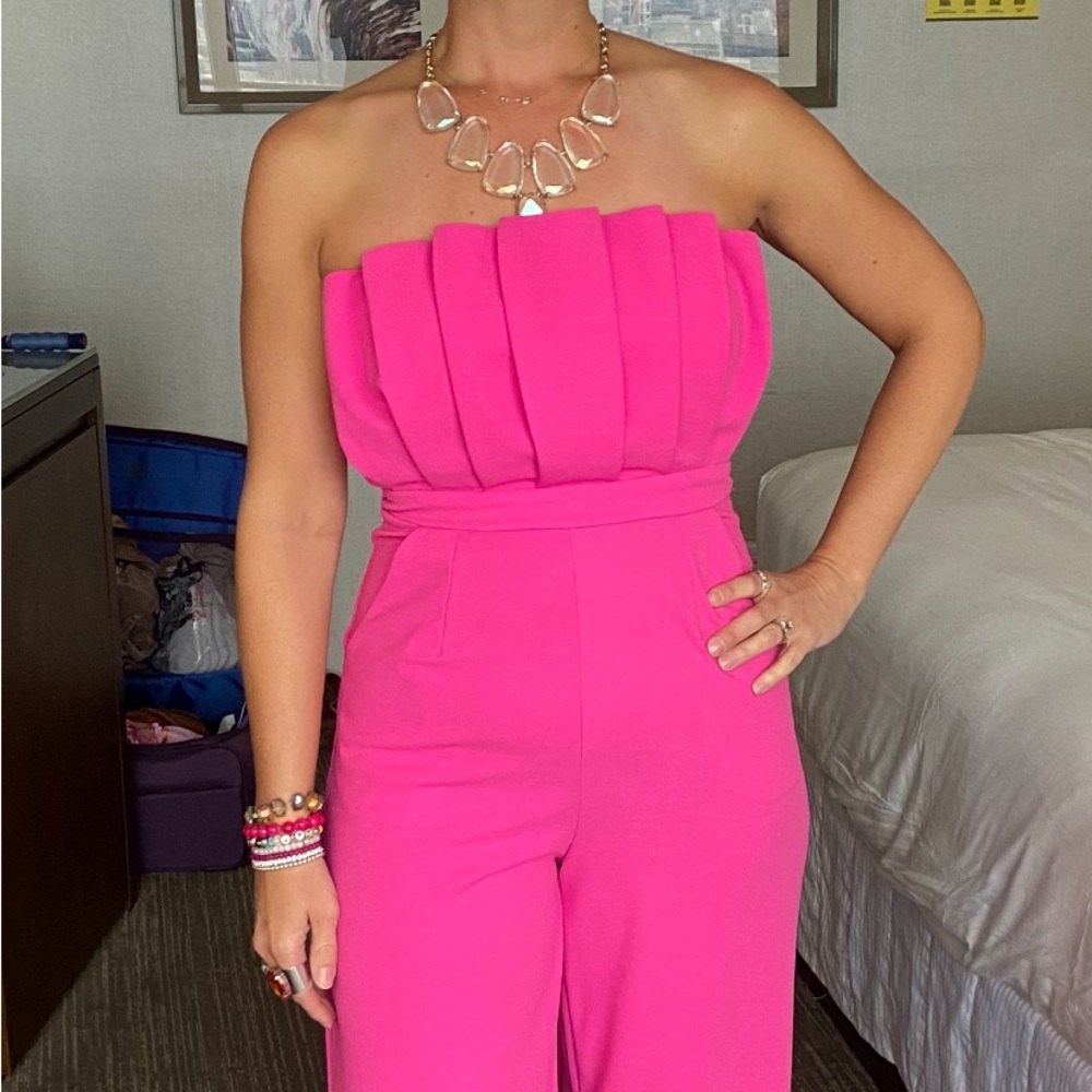 Women's Fuchsia Wide-Leg Jumpsuit